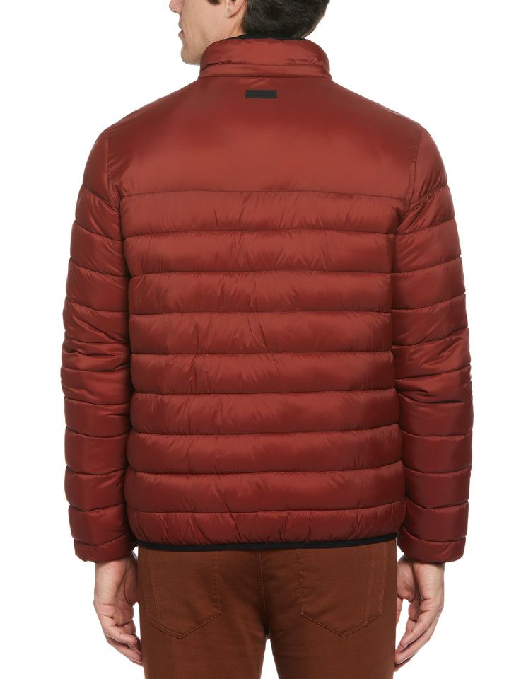 Lightweight Hooded Puffer Jacket (Fired Brick) 