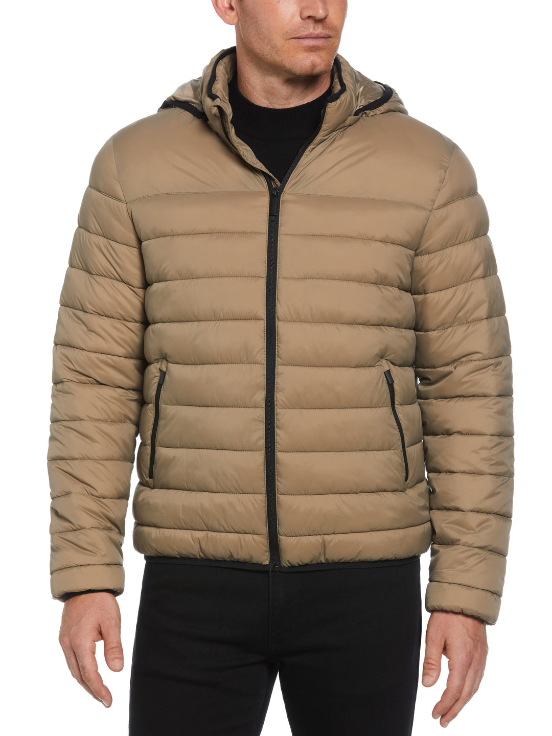 Lightweight Hooded Puffer Jacket (Desert Taupe) 