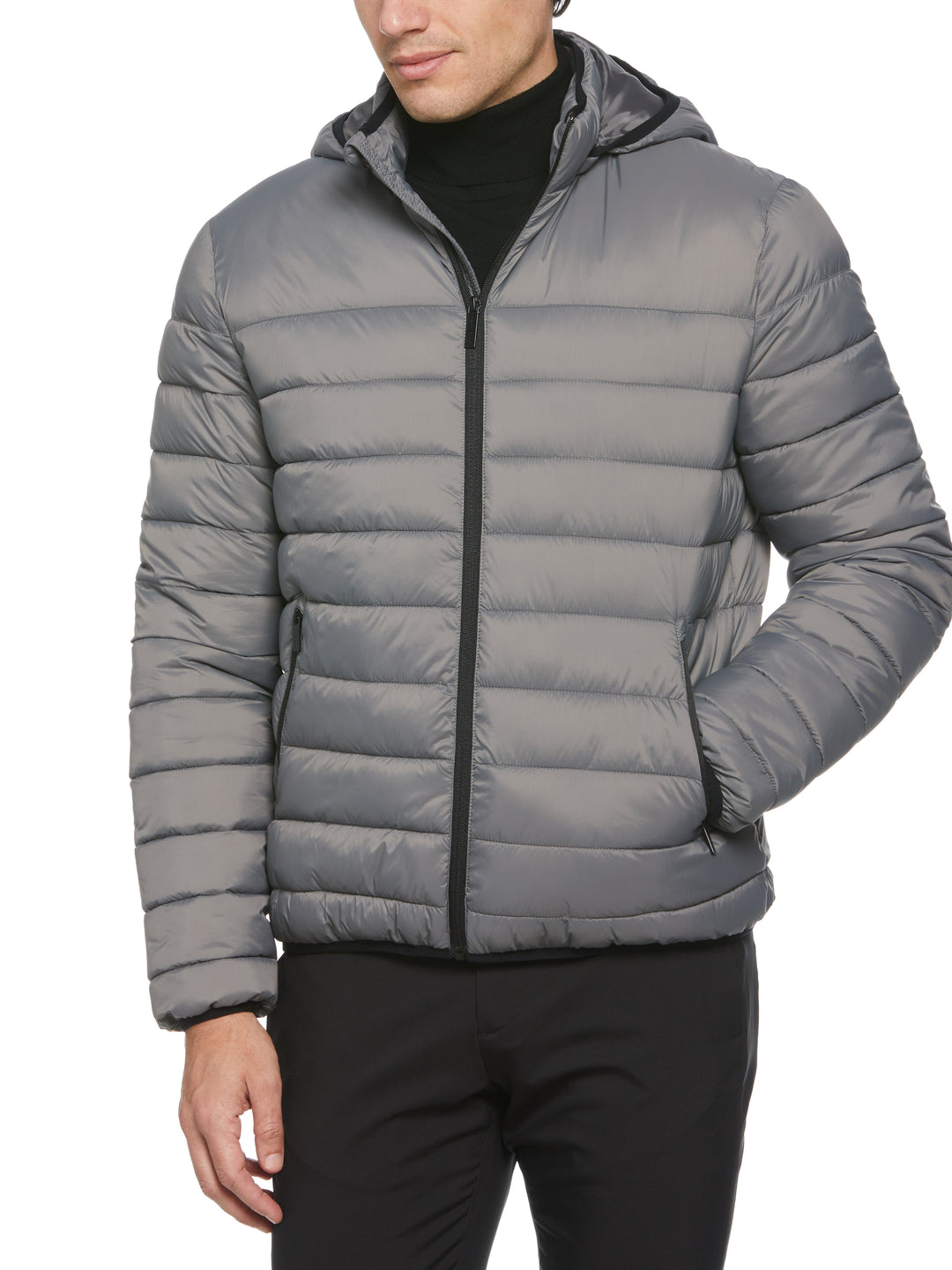 Lightweight Hooded Puffer Jacket (Smoked Pearl) 