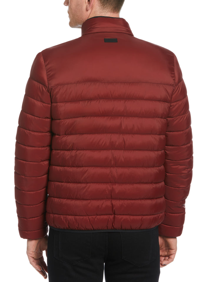Lightweight Hooded Puffer Jacket (Russet Brown) 