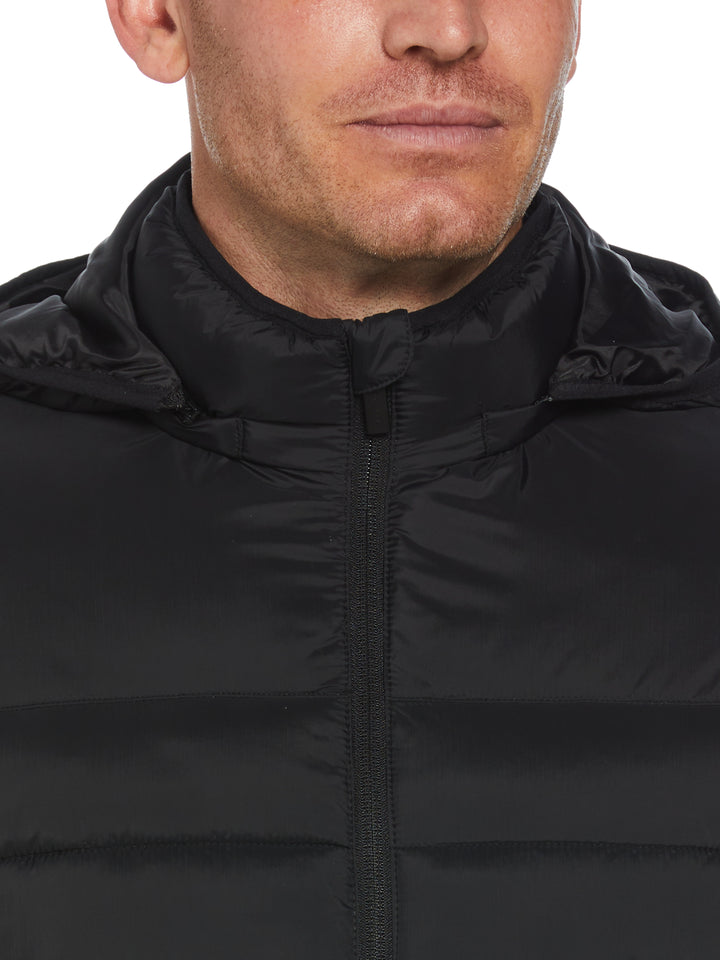 Lightweight Hooded Puffer Jacket (Black) 