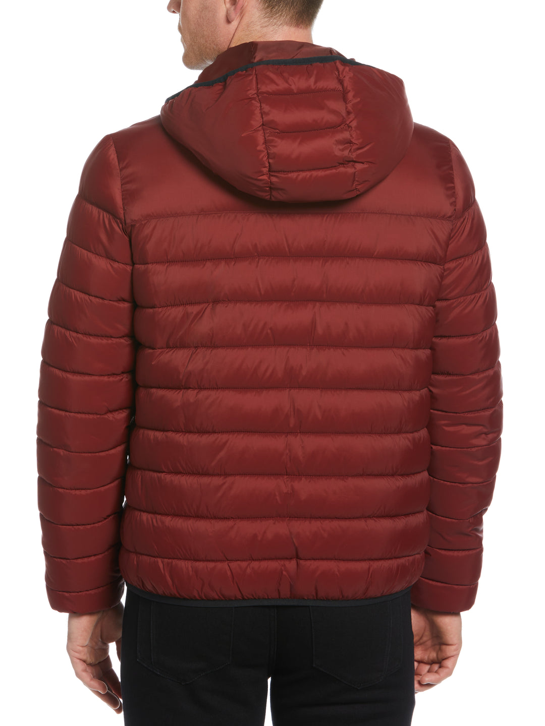 Lightweight Hooded Puffer Jacket (Russet Brown) 