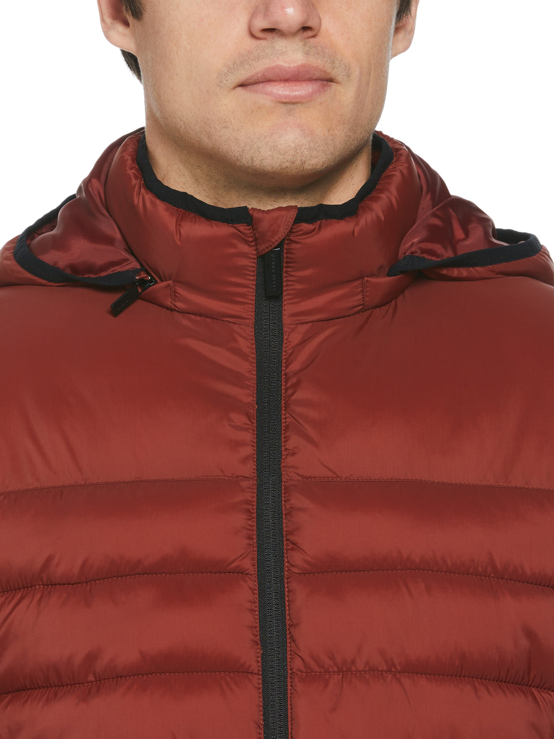 Lightweight Hooded Puffer Jacket (Fired Brick) 