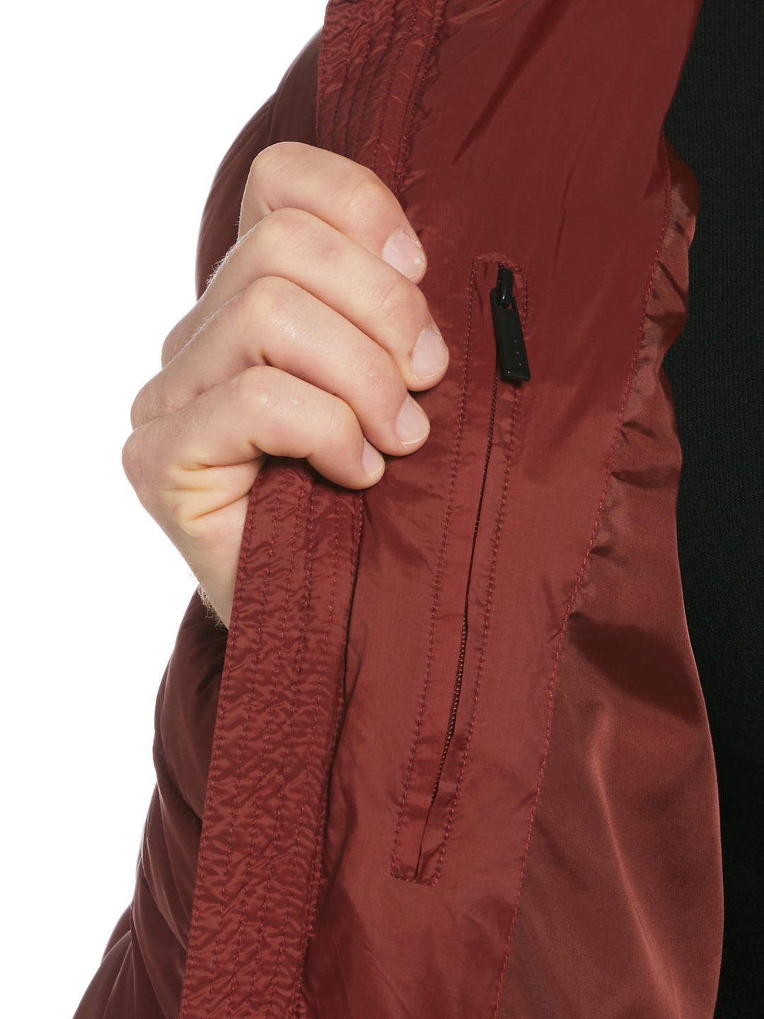 Lightweight Hooded Puffer Jacket (Russet Brown) 