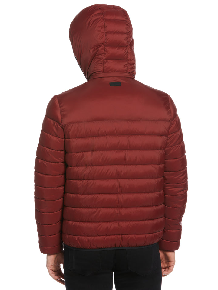 Lightweight Hooded Puffer Jacket (Russet Brown) 