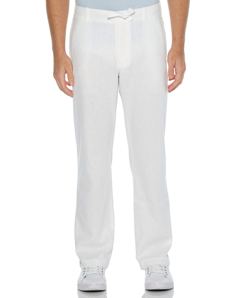 Linen Blend Drawstring Pant (Bright White) 