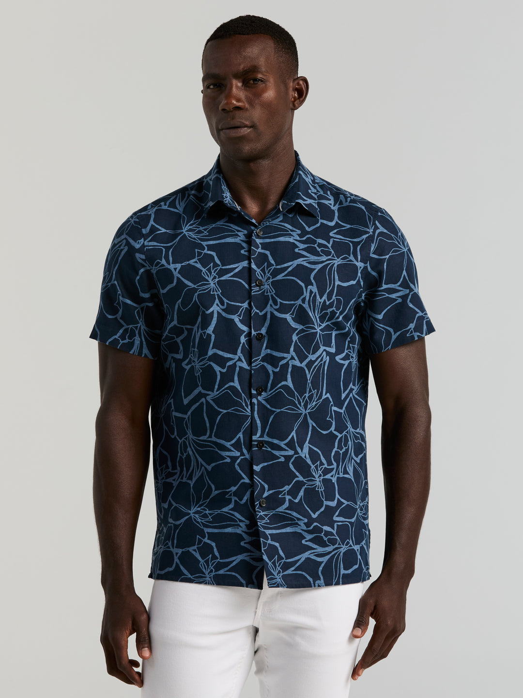 linen blend dress shirt Stretch Button Through in White XL it delivers a clean AE Relaxed Fit Linen-Blend Button-Up