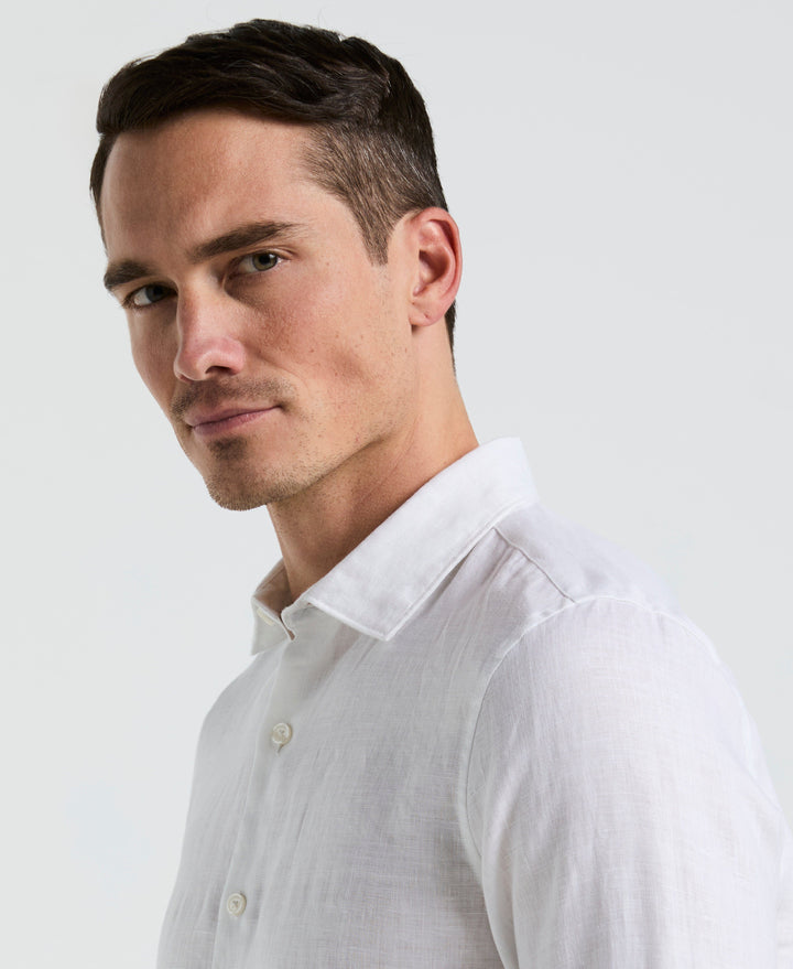 Solid Linen Shirt (Bright White)