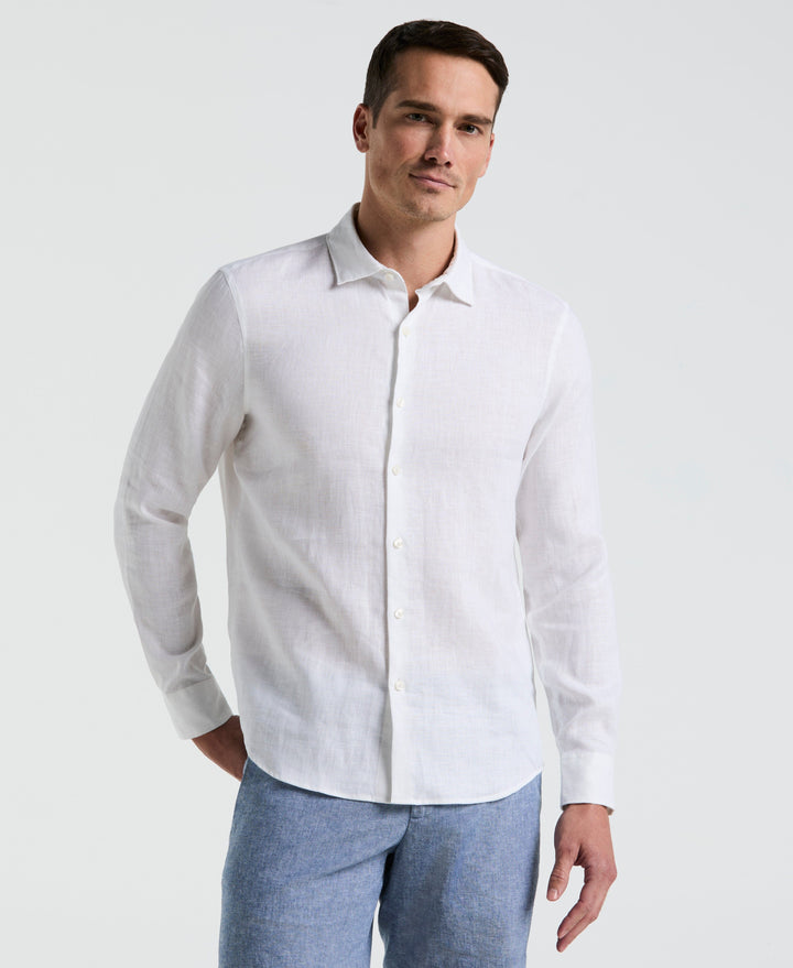 Solid Linen Shirt (Bright White)