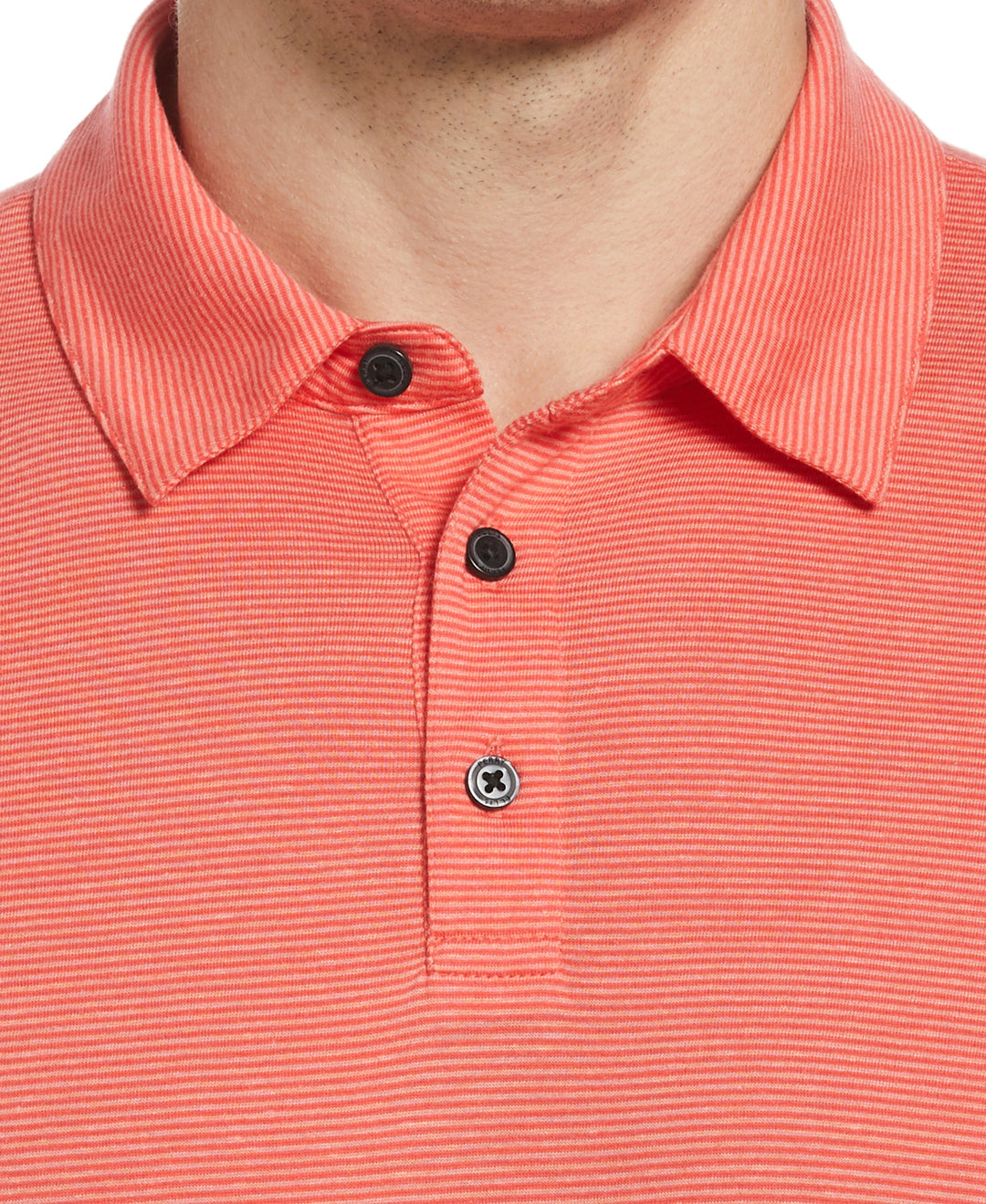 Linen Blend Stripe Polo (Bittersweet) 