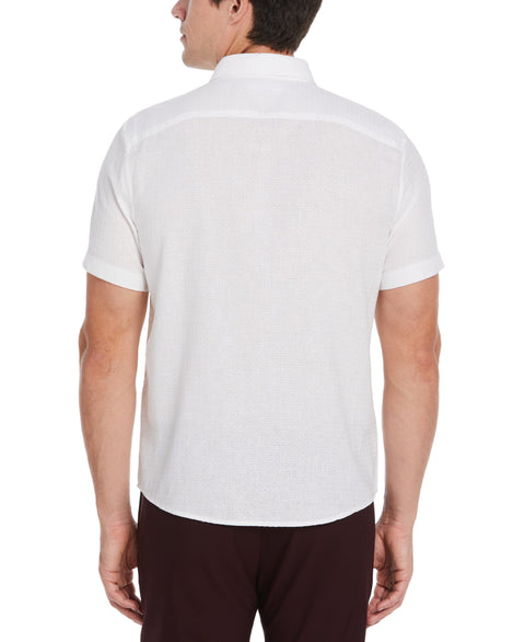 Linen Dobby Short Sleeve Shirt (Bright White) 