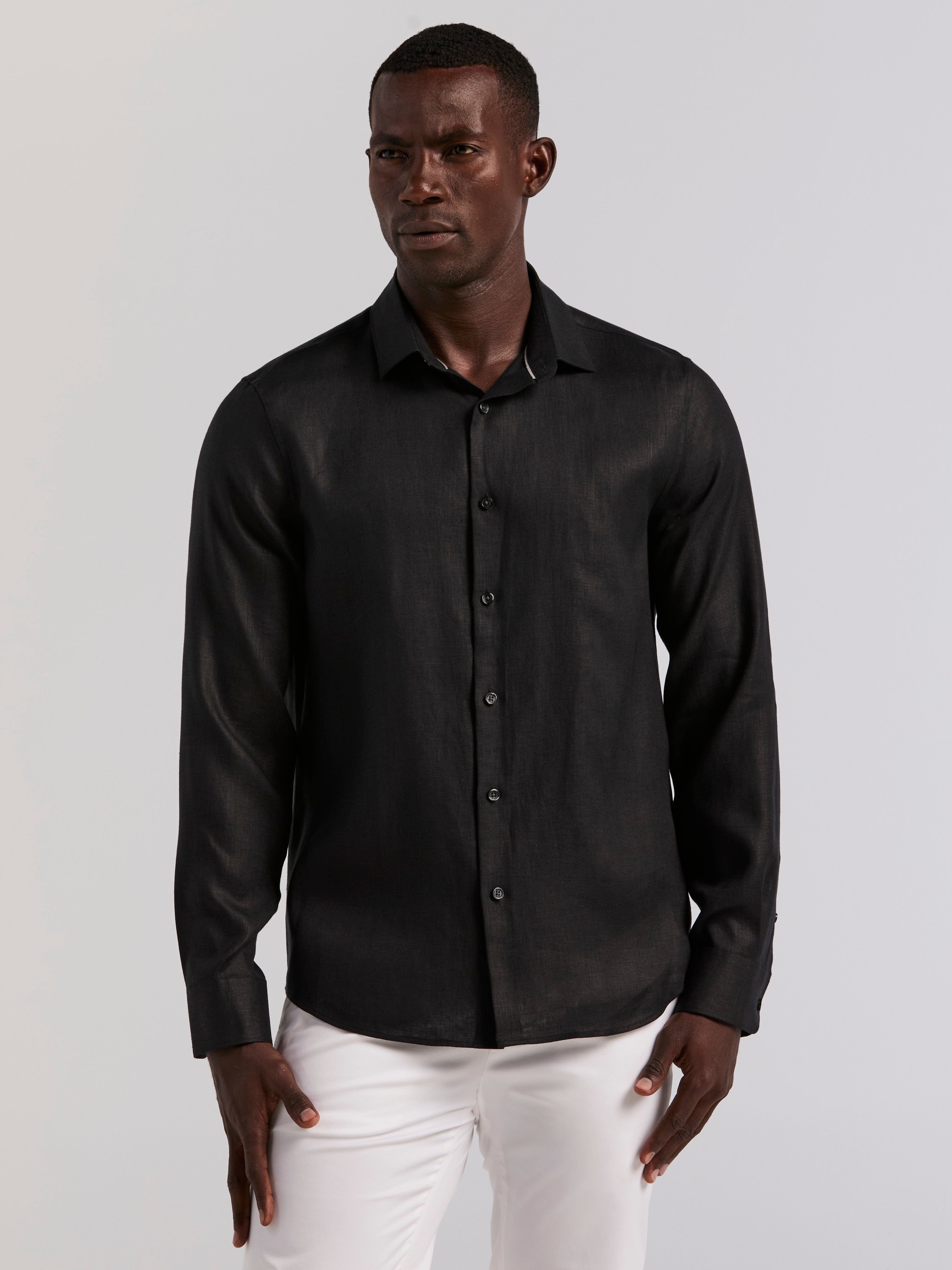 Linen Long Sleeve Shirt – Perry Ellis