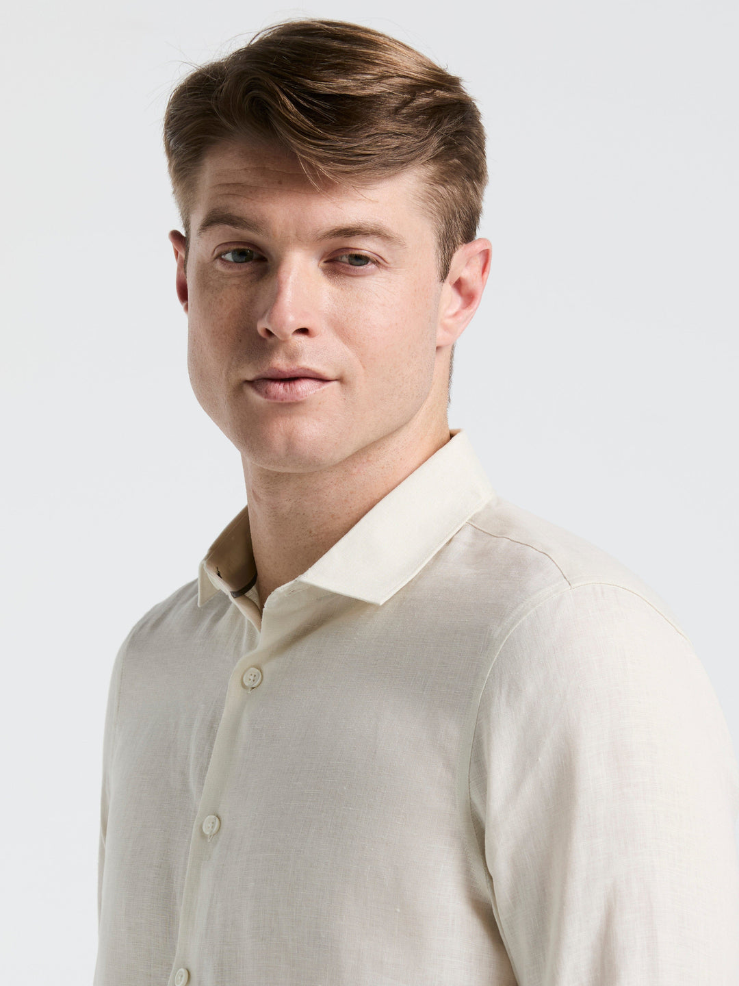Solid Linen Shirt (Natural Linen) 