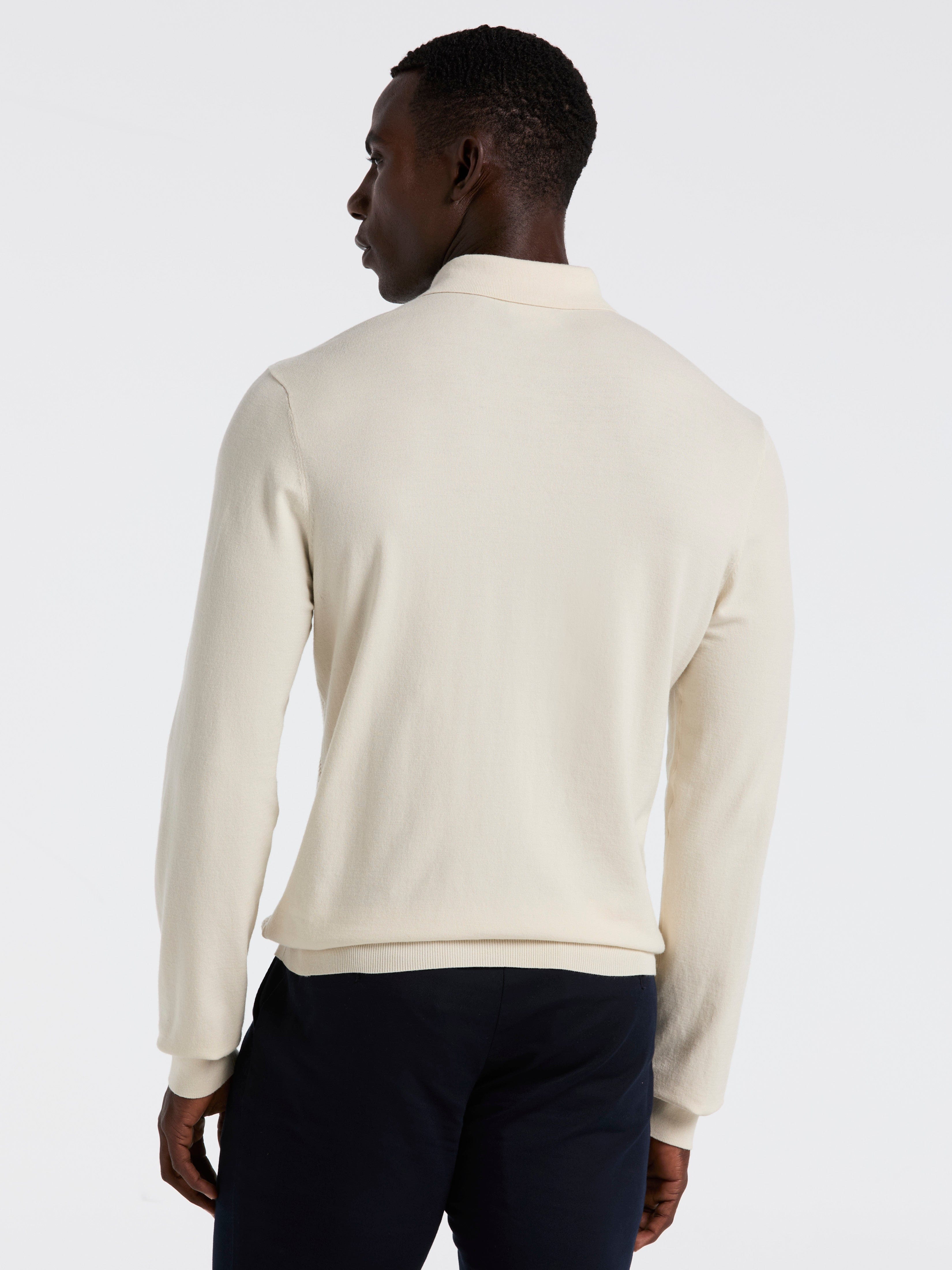 Long Sleeve Tech Polo Sweater – Perry Ellis