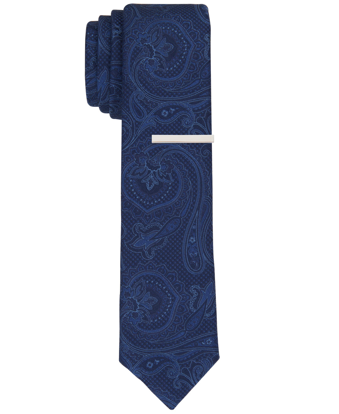 MENGA PAISLEY SLIM TIE (Navy) 