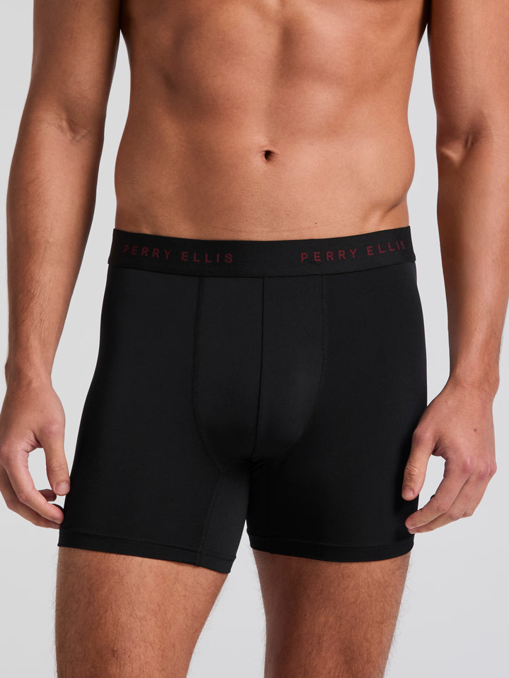 Men's Microfiber Stretch Boxer Brief 6-Pack (Black) 