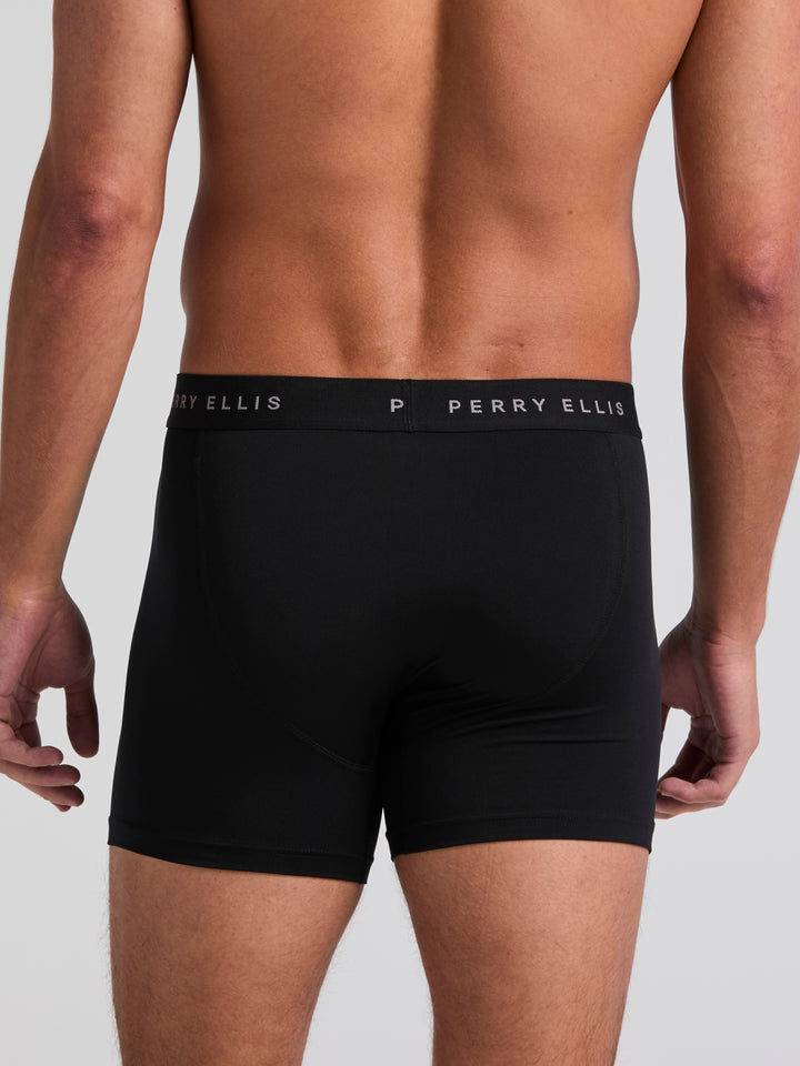 Men's Microfiber Stretch Boxer Brief 6-Pack (Black) 