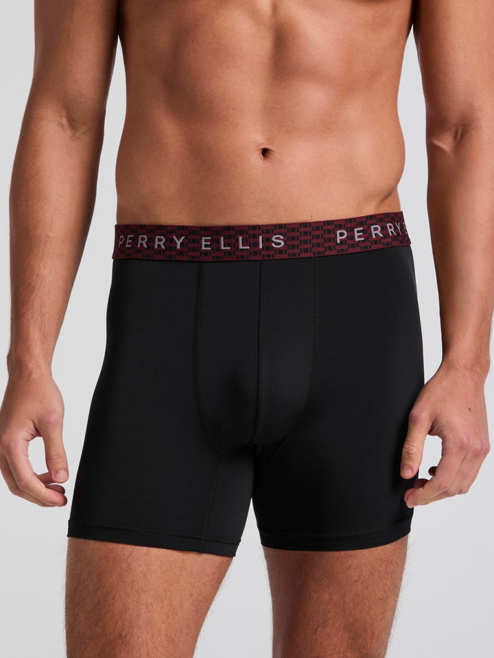 Men's Microfiber Stretch Boxer Brief 6-Pack (Black) 