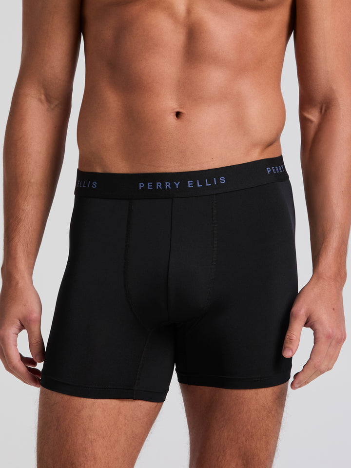 Men's Microfiber Stretch Boxer Brief 6-Pack (Black) 