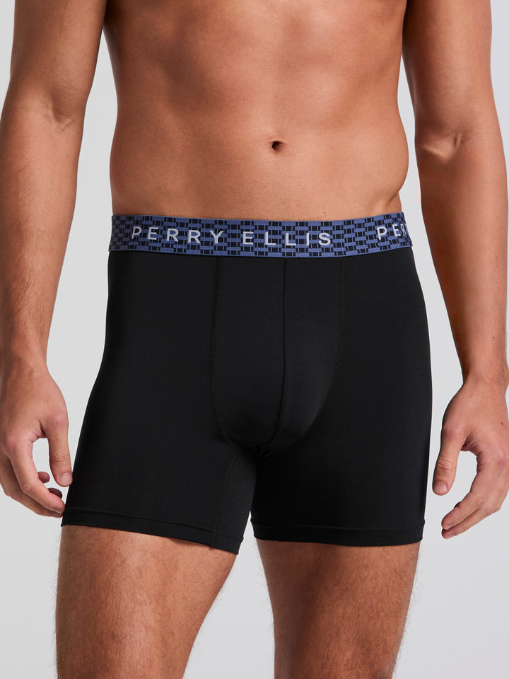 Men's Microfiber Stretch Boxer Brief 6-Pack (Black) 