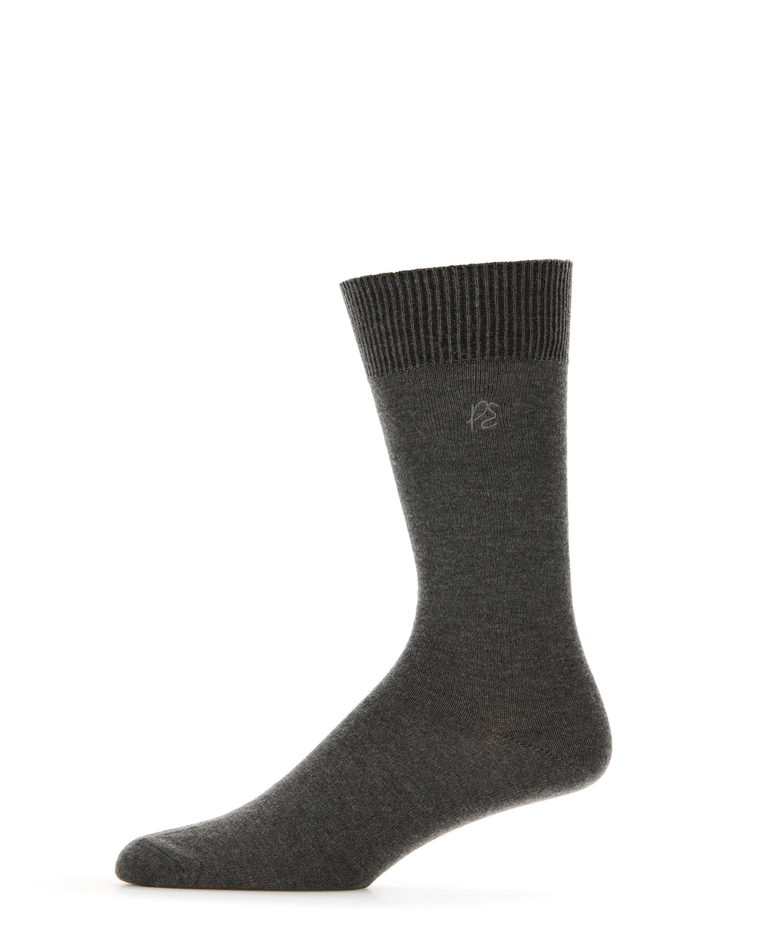 Merino Wool Blend Flat Knit Logo Socks (Dark Grey Rf) 
