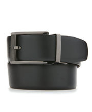 Mesh Buckle Black Leather Belt (Blk20) 