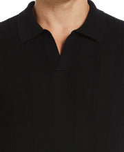 Mesh Stripe Polo Sweater (Black) 