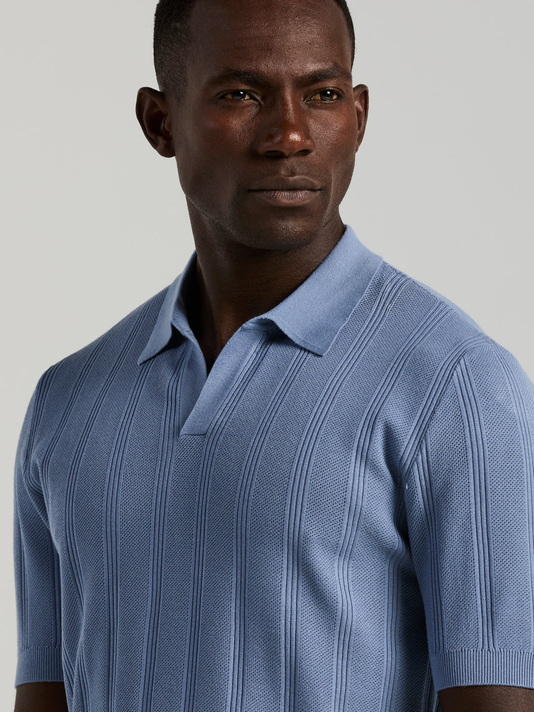 Short Sleeve Mesh Stripe Polo Sweater (Infinity) 