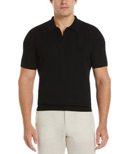 Mesh Stripe Polo Sweater (Black) 