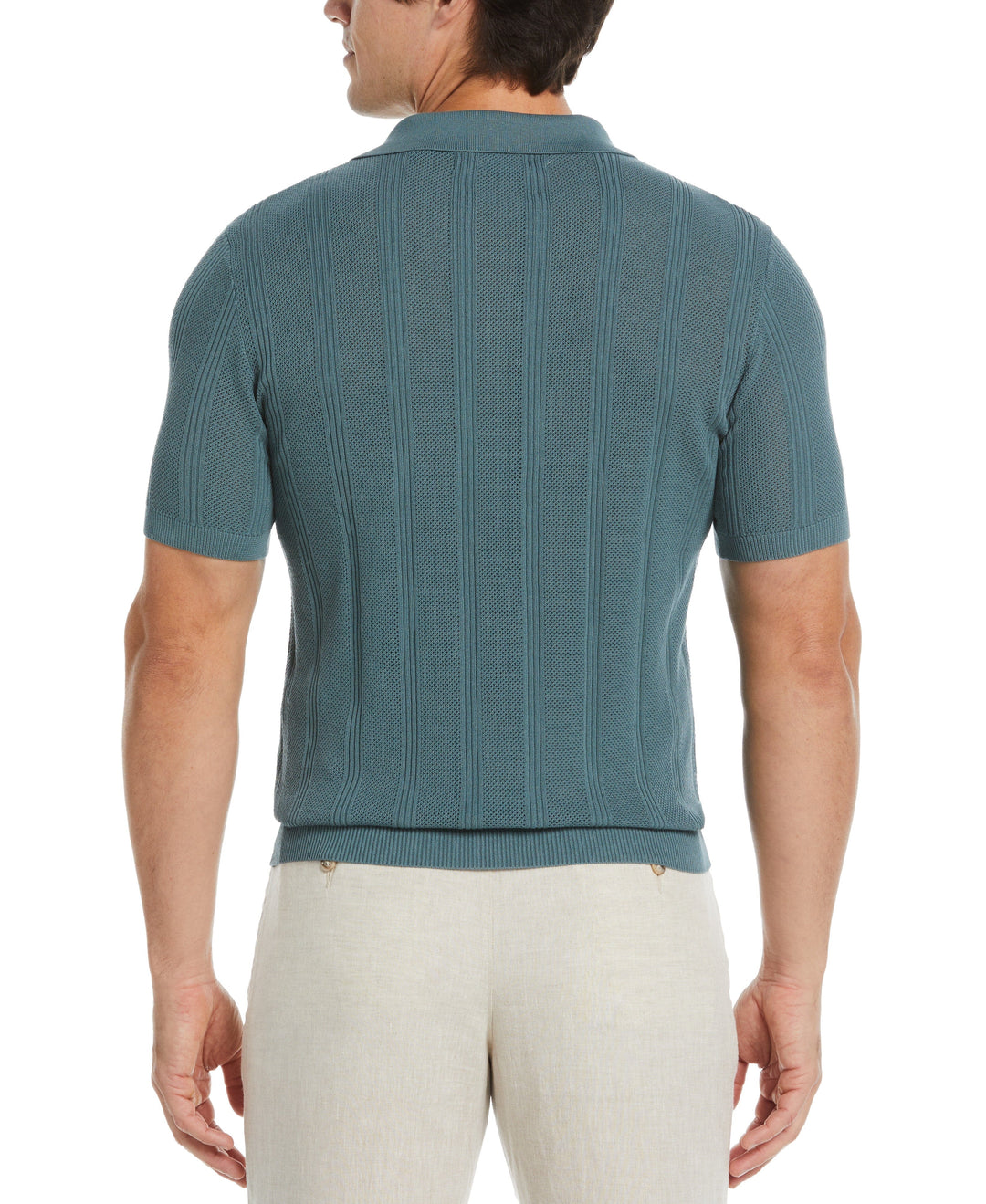 Mesh Stripe Polo Sweater (Goblin Blue) 