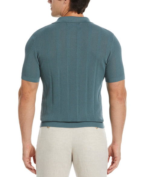 Mesh Stripe Polo Sweater (Goblin Blue) 
