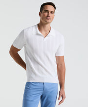 SS MESH STRIPE POLO (Bright White) 
