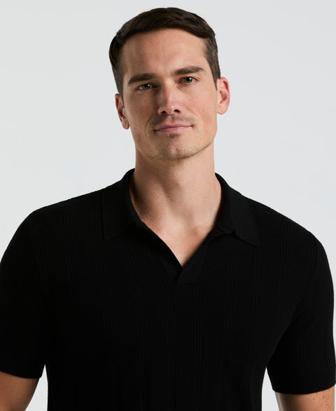 SS MESH STRIPE POLO (Black) 