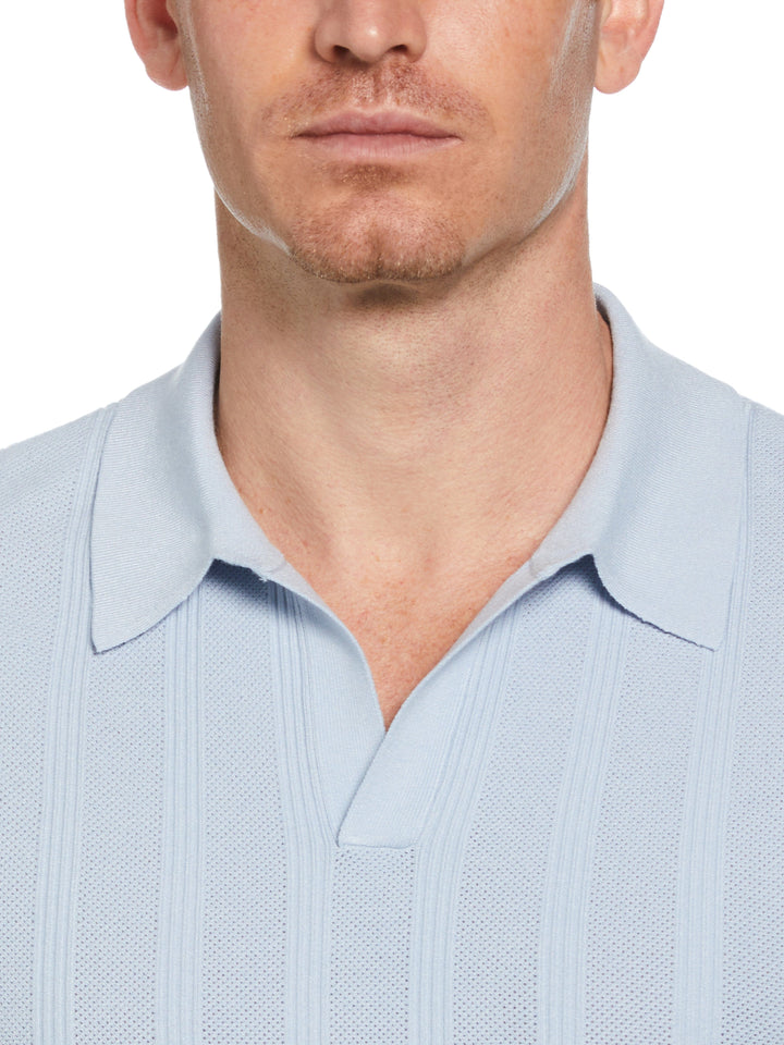 Short Sleeve Mesh Stripe Polo Sweater (Kentucky Blue) 