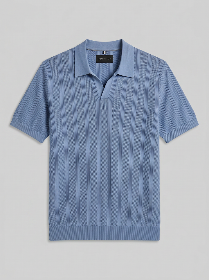 Mesh Stripe Sweater Polo