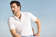 Mesh Stripe Sweater Polo