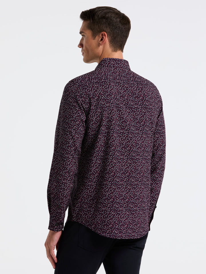 Micro Floral Print Slim Fit Shirt (Zinfandel) 