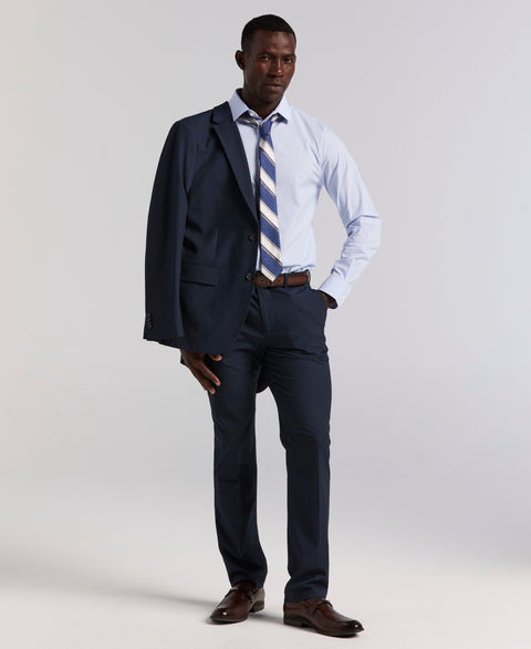 Mini Check Slim Fit Cotton Shirt (Forever Blue) 