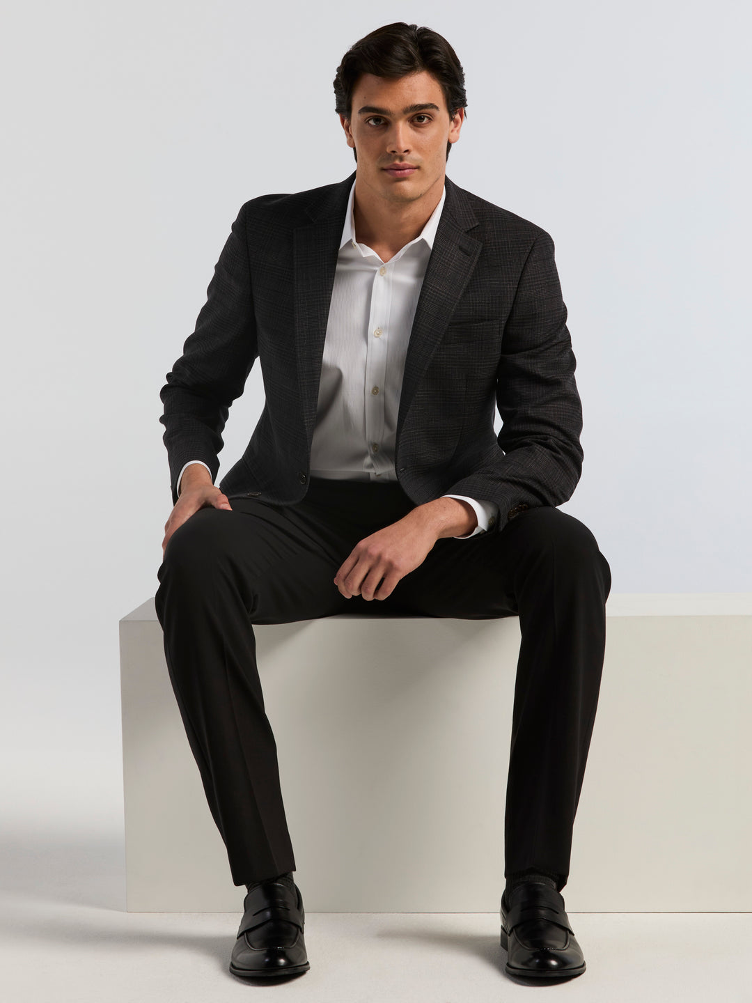 Mini Check Sport Coat (Dark Brown) 