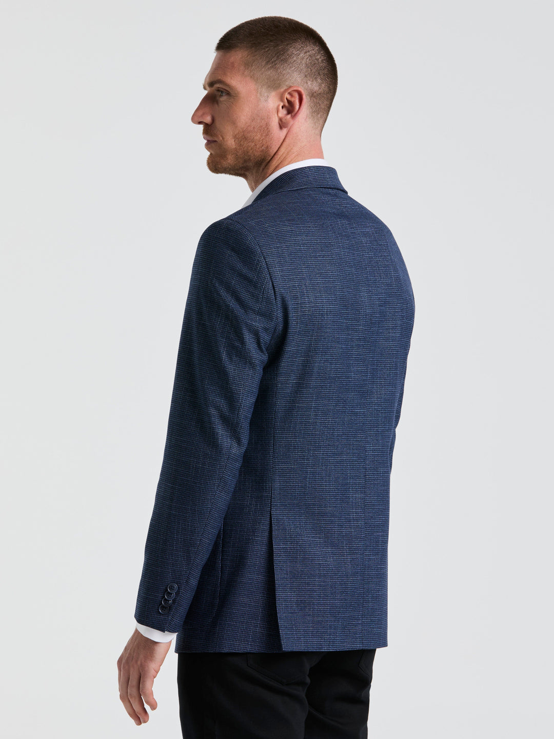 Mini Houndstooth Pattern Sports Coat (Blue) 