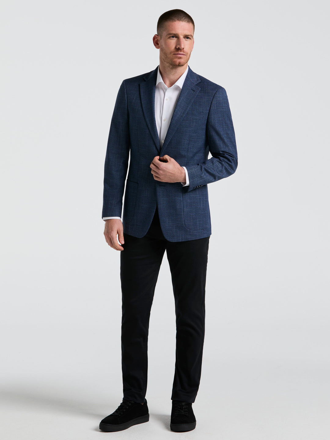 Mini Houndstooth Pattern Sports Coat (Blue) 