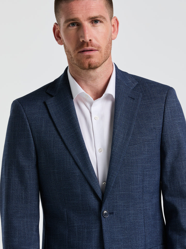 Mini Houndstooth Pattern Sports Coat (Blue) 