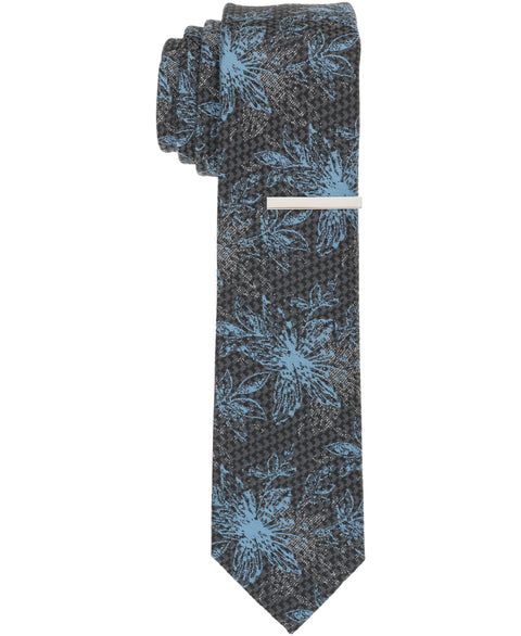 Monato Floral Slim Tie (Black) 