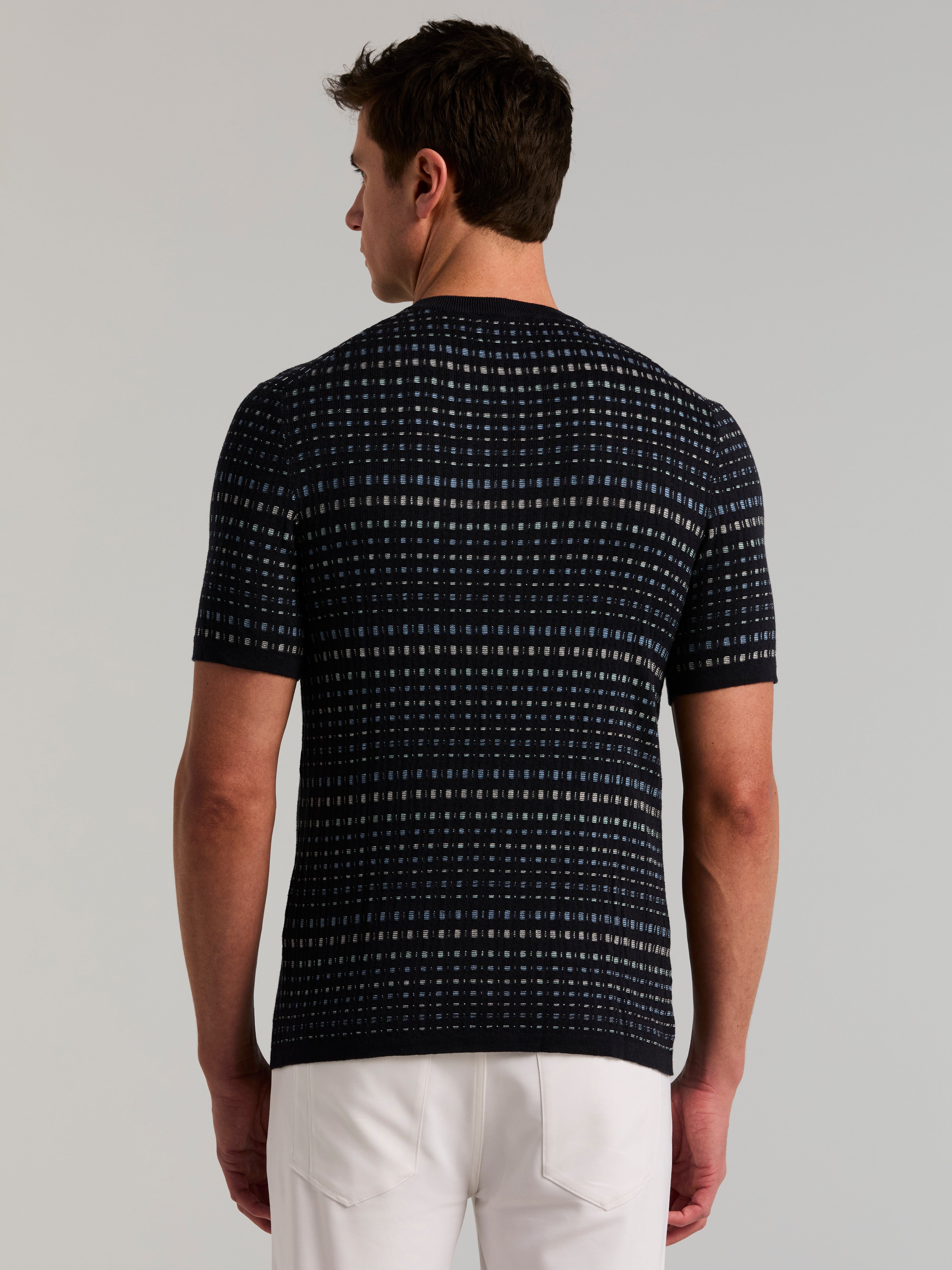 メンズウェア COLORFUL GEOMETRY PATTERN JQD KNIT CREW Multi Color Geometric Print Crew Sweater – Perry Ellis