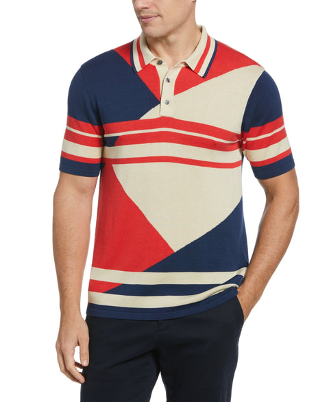 Multi Stripe Polo Sweater (Bittersweet) 
