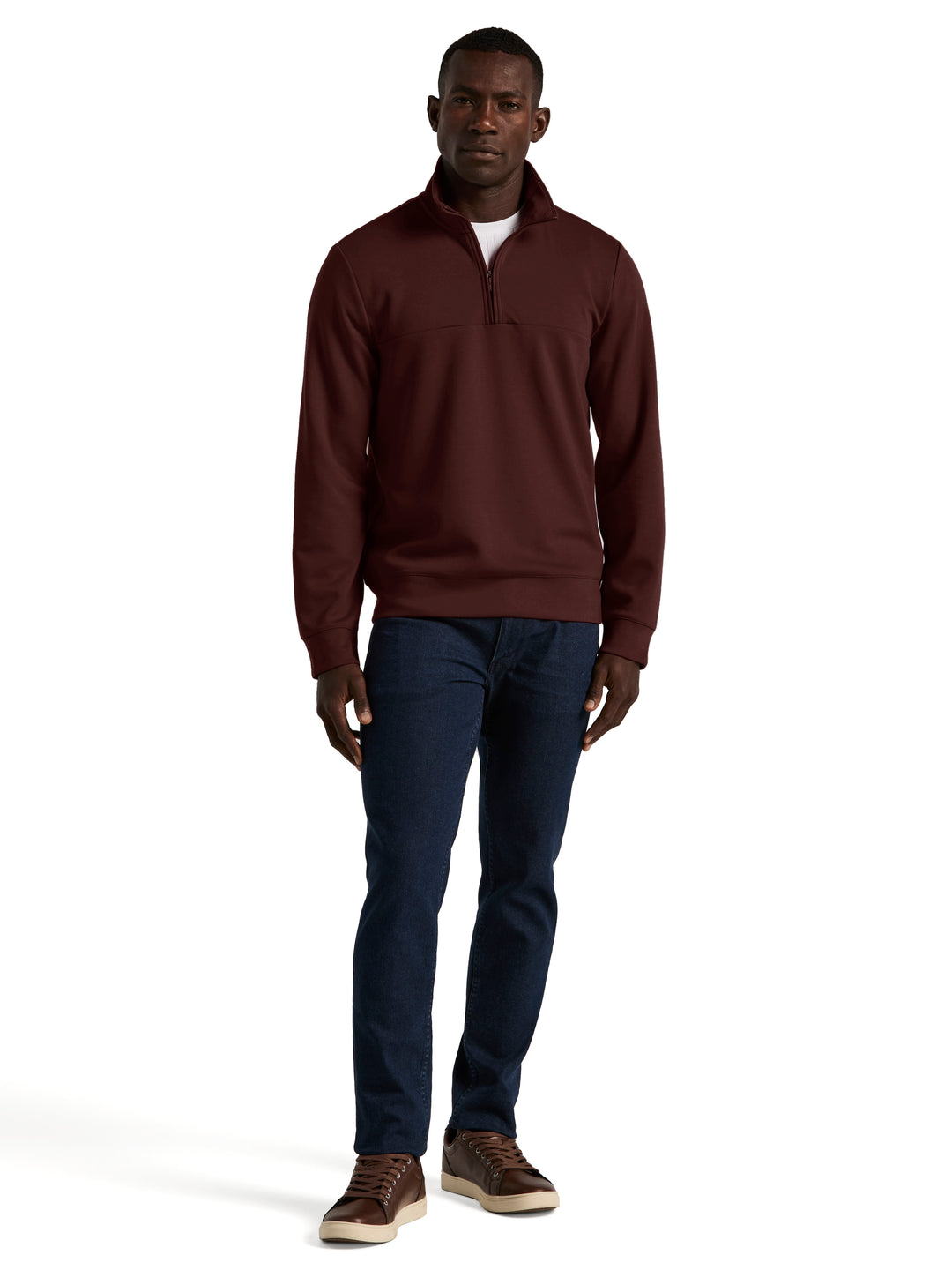 Neoprene Quarter Zip Long Sleeve Shirt (Port) 