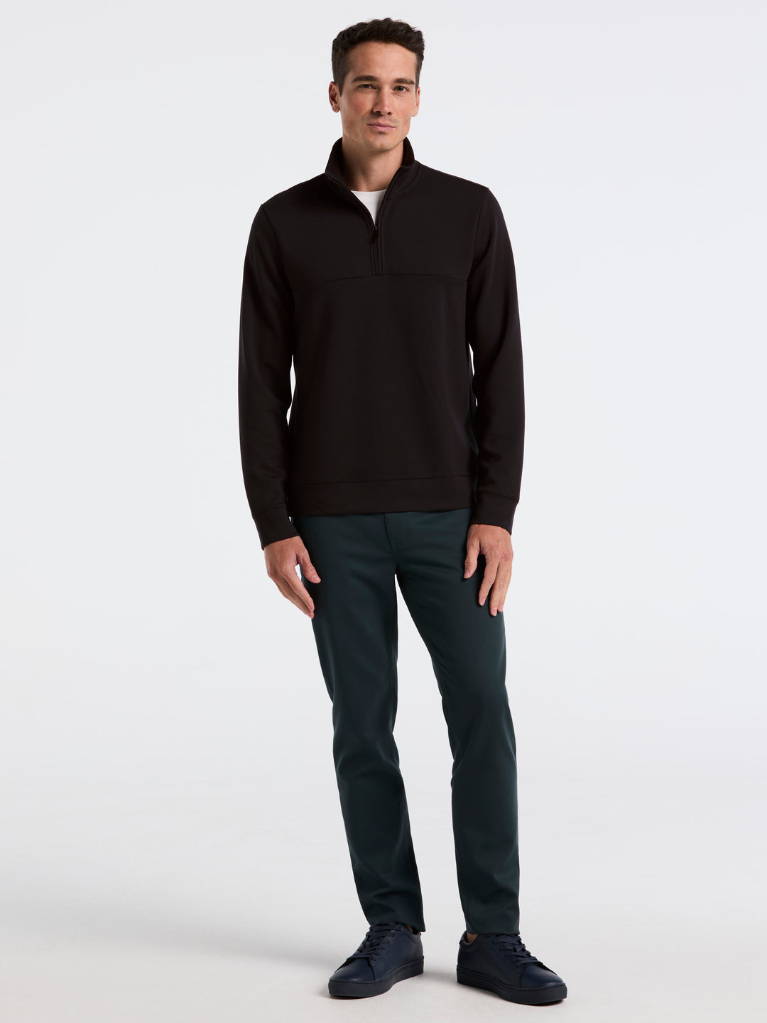 Neoprene Quarter Zip Long Sleeve Shirt (Black) 