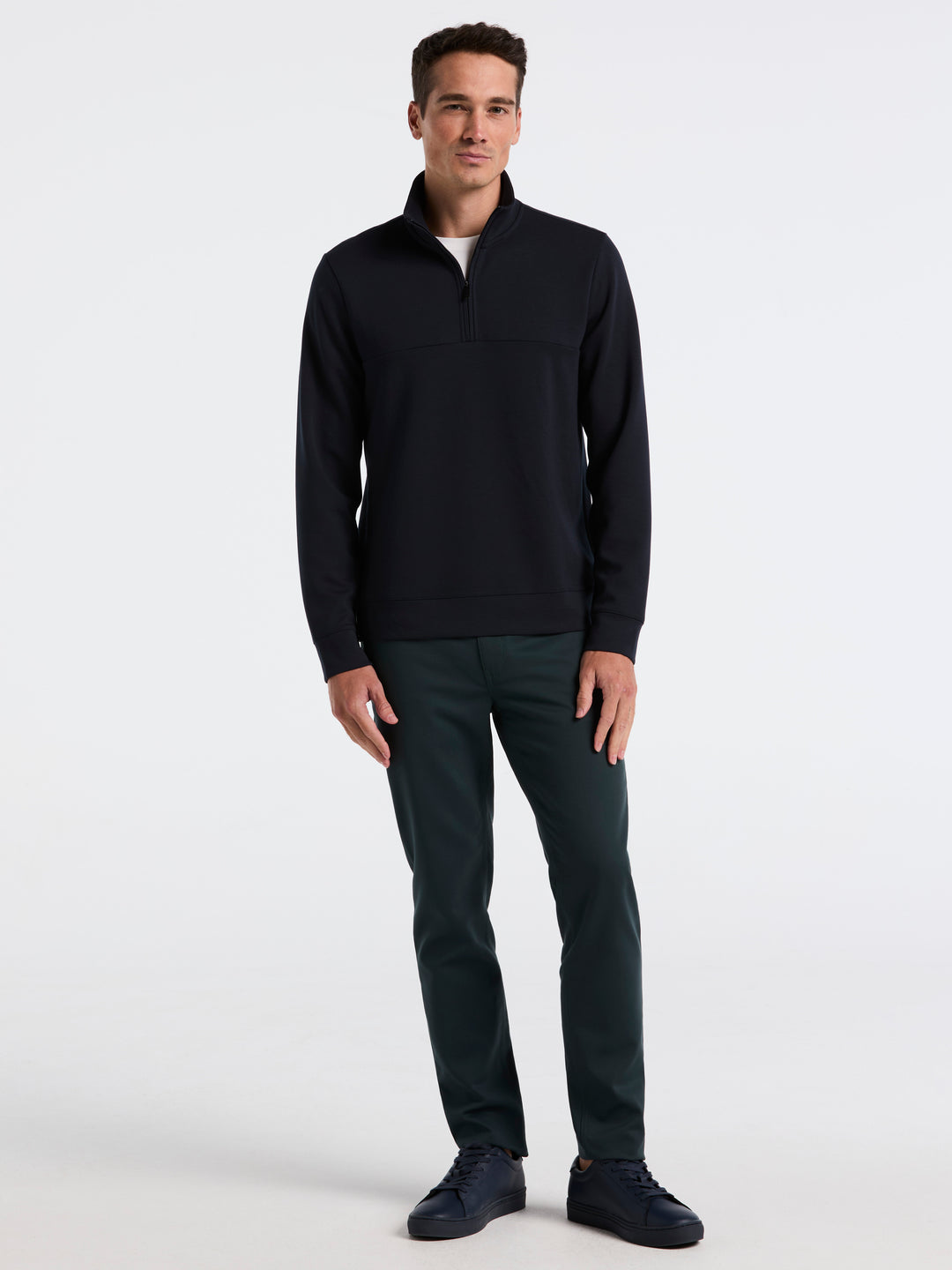 Neoprene Quarter Zip Long Sleeve Shirt (Dark Sapphire) 