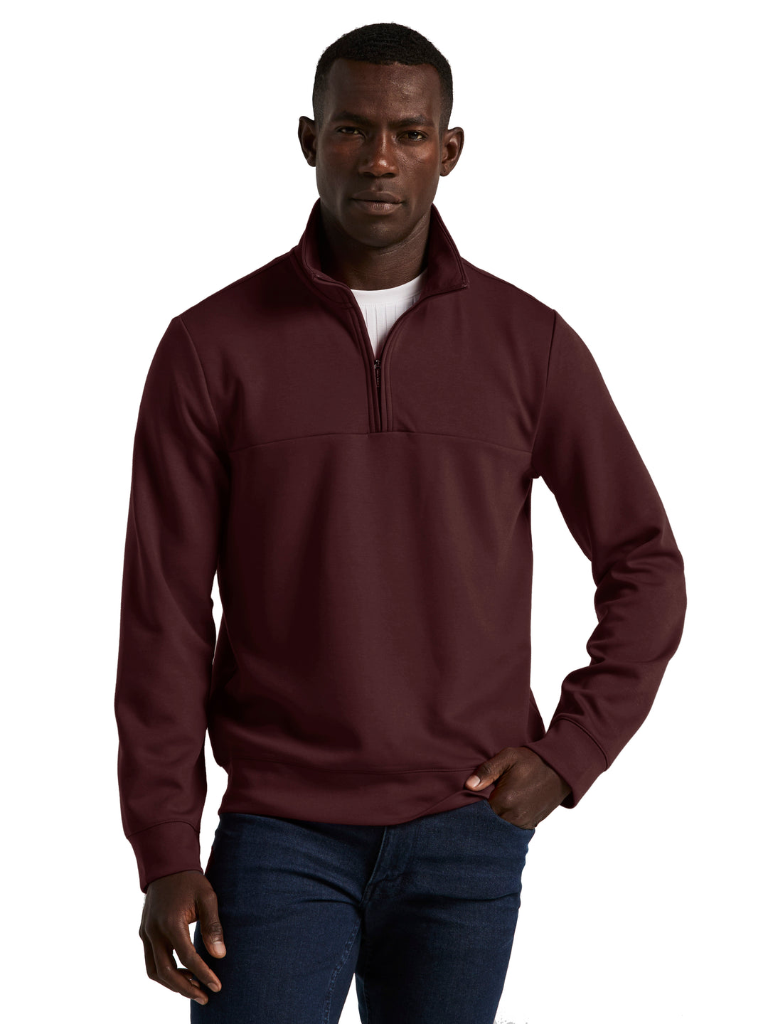 Neoprene Quarter Zip Long Sleeve Shirt (Port) 