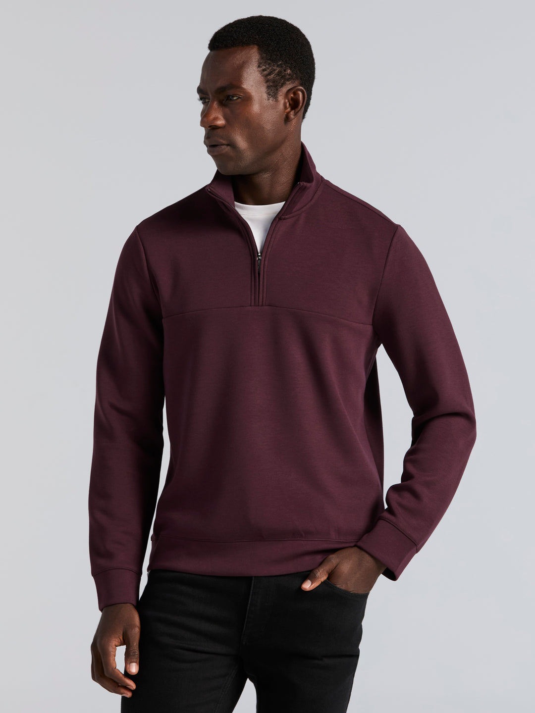 Neoprene Quarter Zip Long Sleeve Shirt (Port) 
